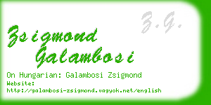 zsigmond galambosi business card